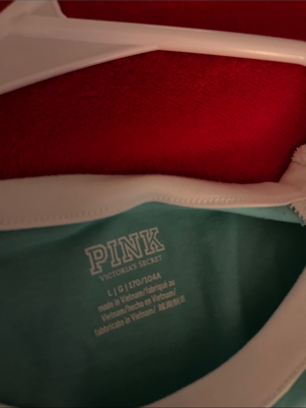 PINK Victoria's Secret Mint Green & Cream Raglan Tee - Picture 2 of 5